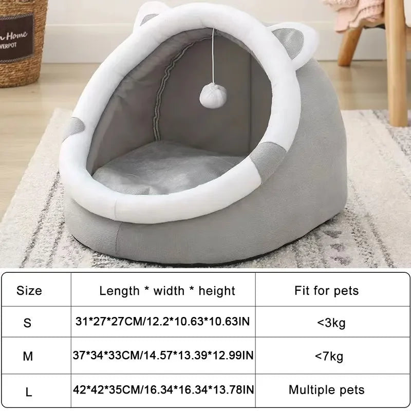Self-Warming Foldable Pet Tent Cave Bed
