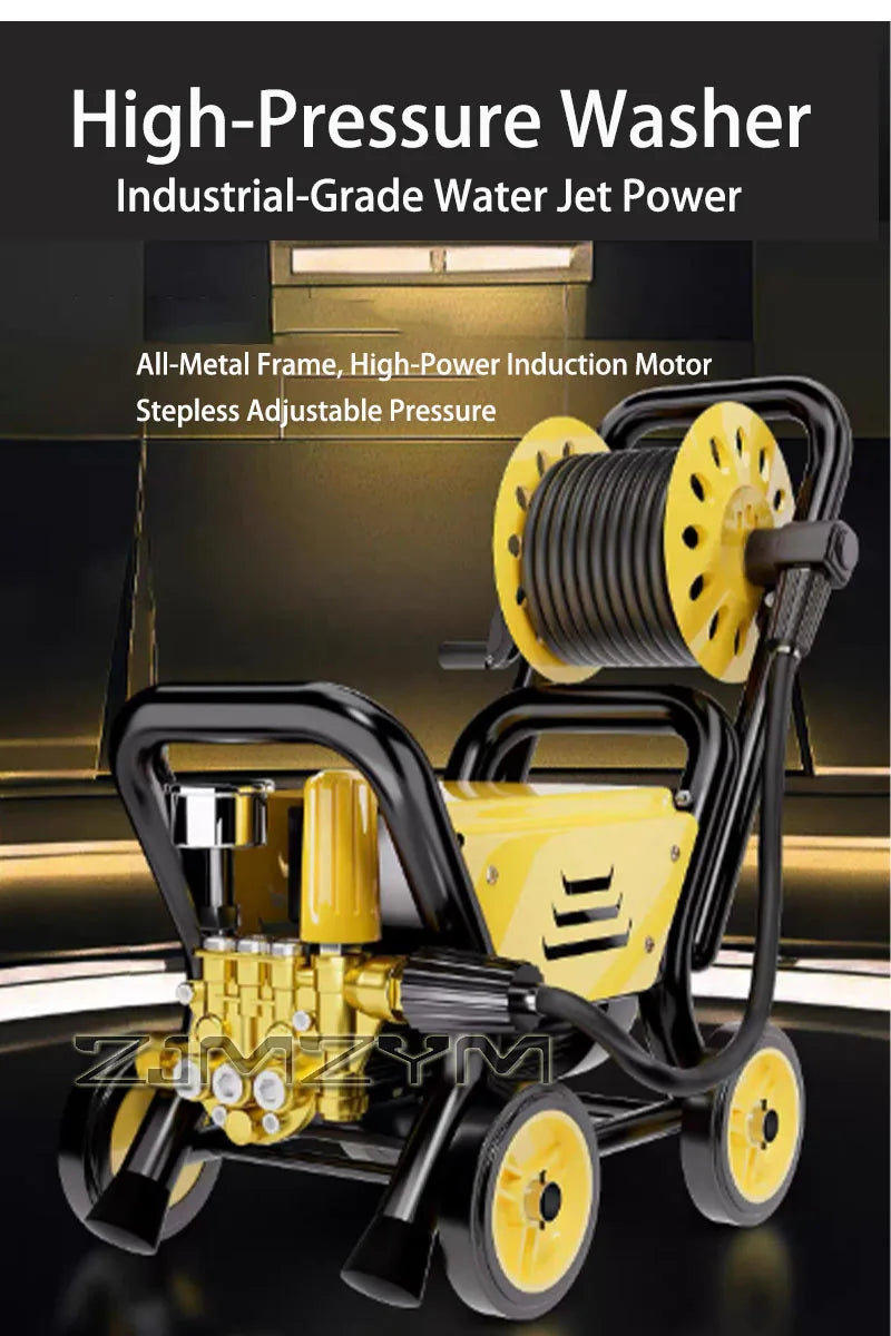 Electric High-Pressure Washer with Auto Start/Stop & Self-Priming – 10m, 15m & 20m Options