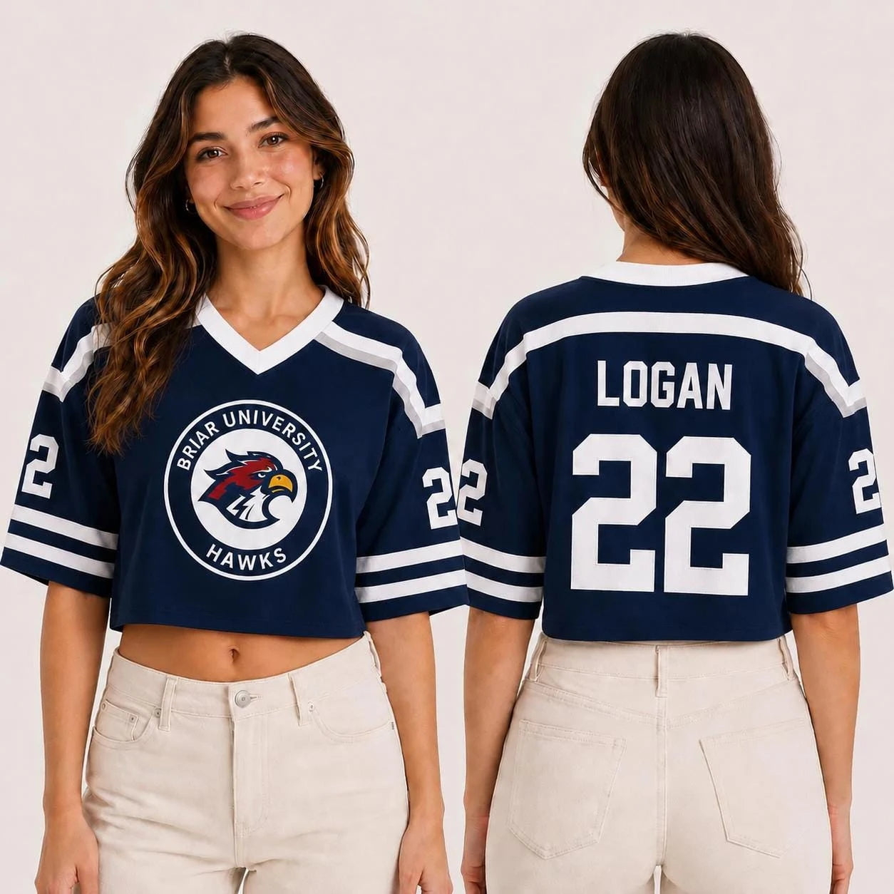 Briar University Hawks Hockey Jersey T-Shirt — Off Campus Bookish Fan Tee