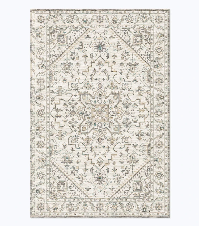 American Retro Style Large Area Rug – Anti-Slip Washable Carpet for Living Room & Bedroom