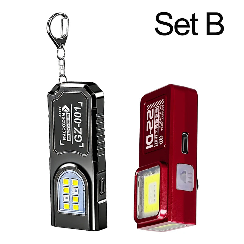 KDULIT Mini COB+LED EDC Flashlight – 450 Lumen, 5 Modes, IPX6, Type-C, Tail Magnet & Clip