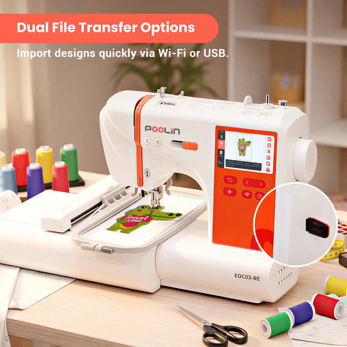 Computerized Embroidery Machine – Touchscreen & Two Hoops