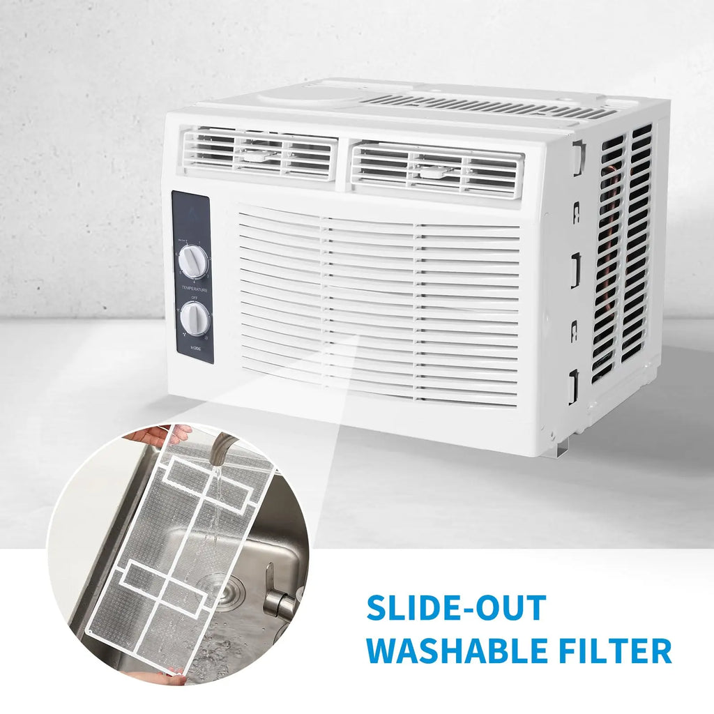 Window Air Conditioner, 5000 BTU Window AC Unit with Timer Function & Easy Install Kit, Fast Cooling, Cool Up to 150 Sq. ft, for Small Bedrooms, Living Room