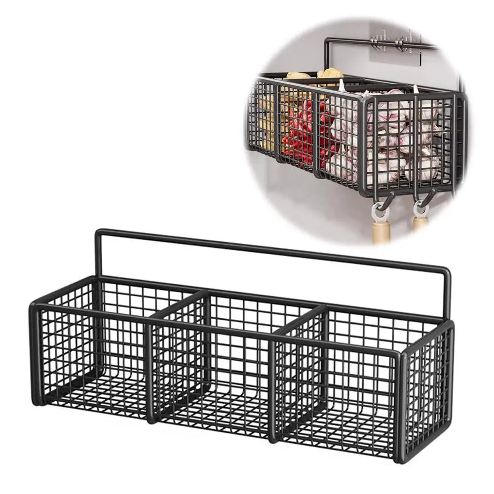 Wall-Mounted Metal Kitchen Shelf — Multi-Function Bath & Shampoo Organizer