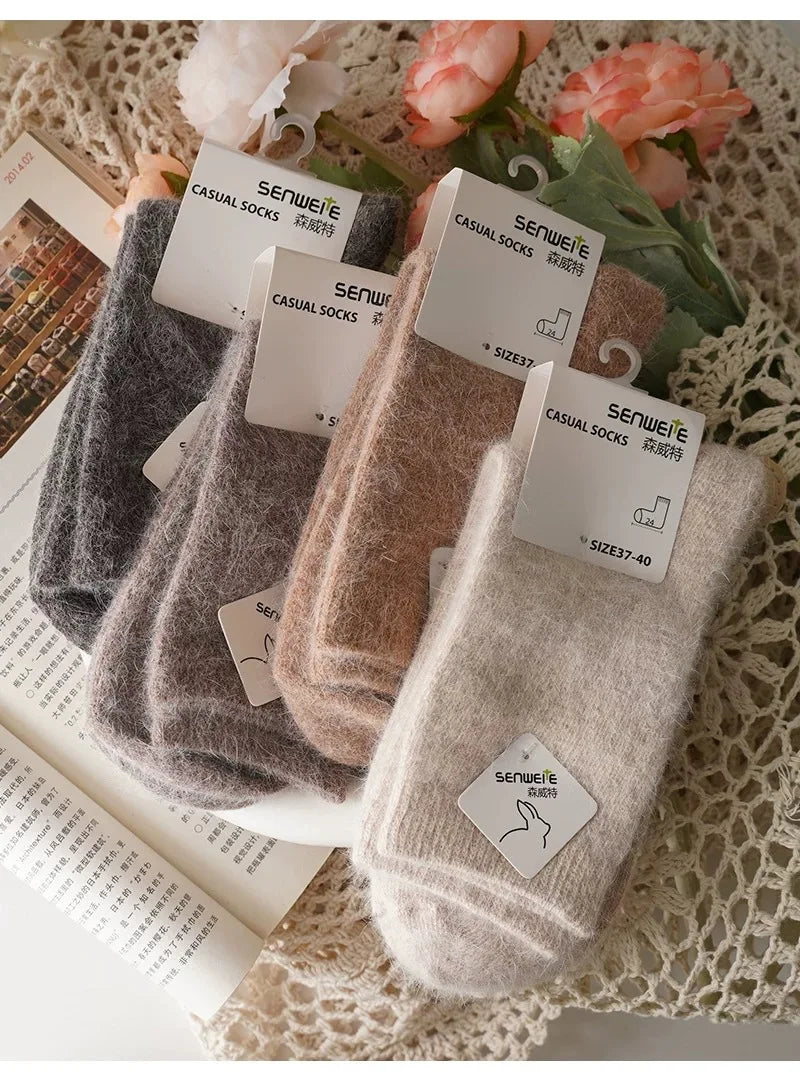 Thick Cashmere-Blend Winter Crew Socks