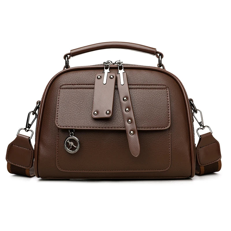 3-Layer Soft PU Leather Crossbody Shoulder Tote – Large Capacity Designer Messenger Bag for Women