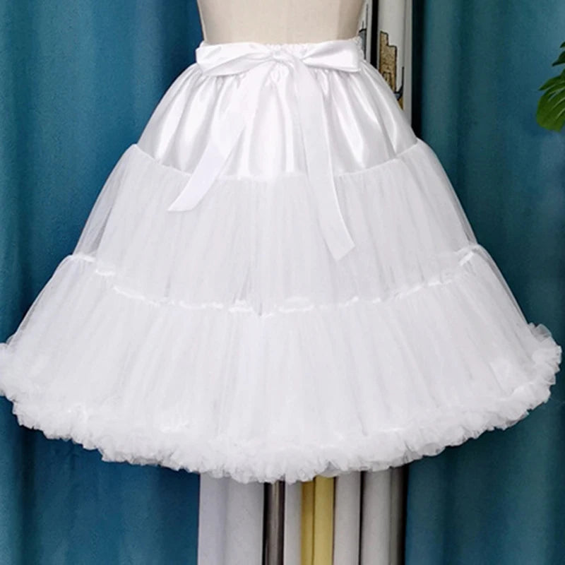 Lolita Petticoat Crinoline Tutu Skirt — Puffy Cancan Underskirt for Wedding & Cosplay Dresses