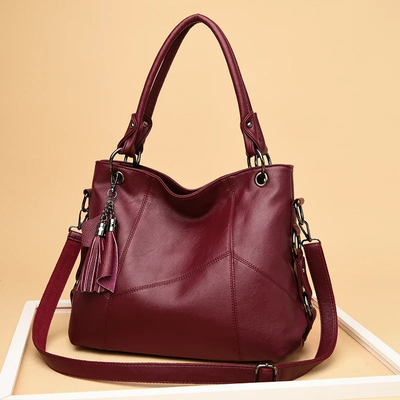Large Capacity PU Leather Crossbody Tote Bag – Luxury Shoulder Bag for Women