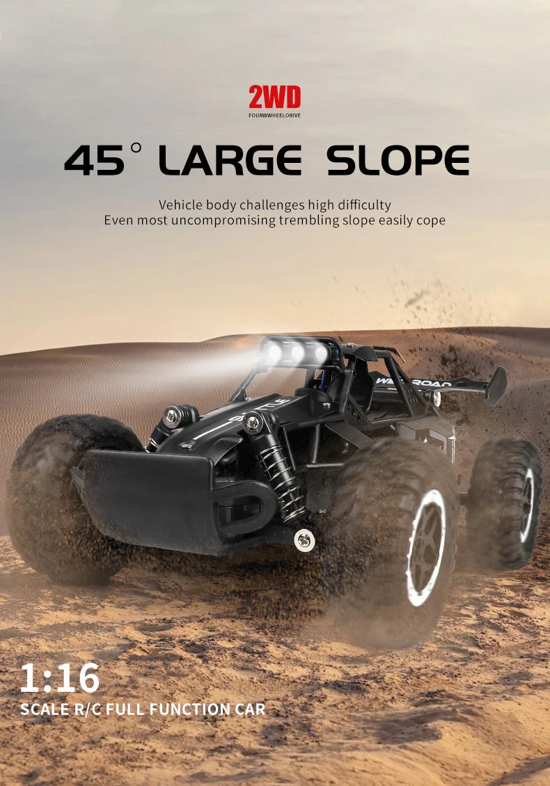 ZWN 1:16 / 1:20 Scale 2WD RC Off-Road Climbing Car with LED Light – Outdoor Kids Gift