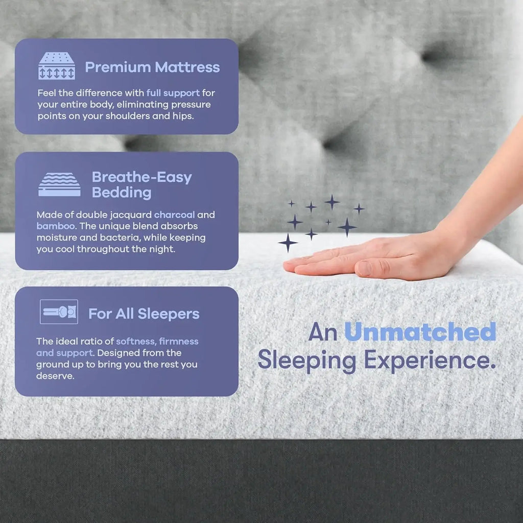 8 Inch Twin Mattress – Made in USA, CertiPUR-US & Oeko-Tex Certified, Fiberglass-Free, Cooling Gel