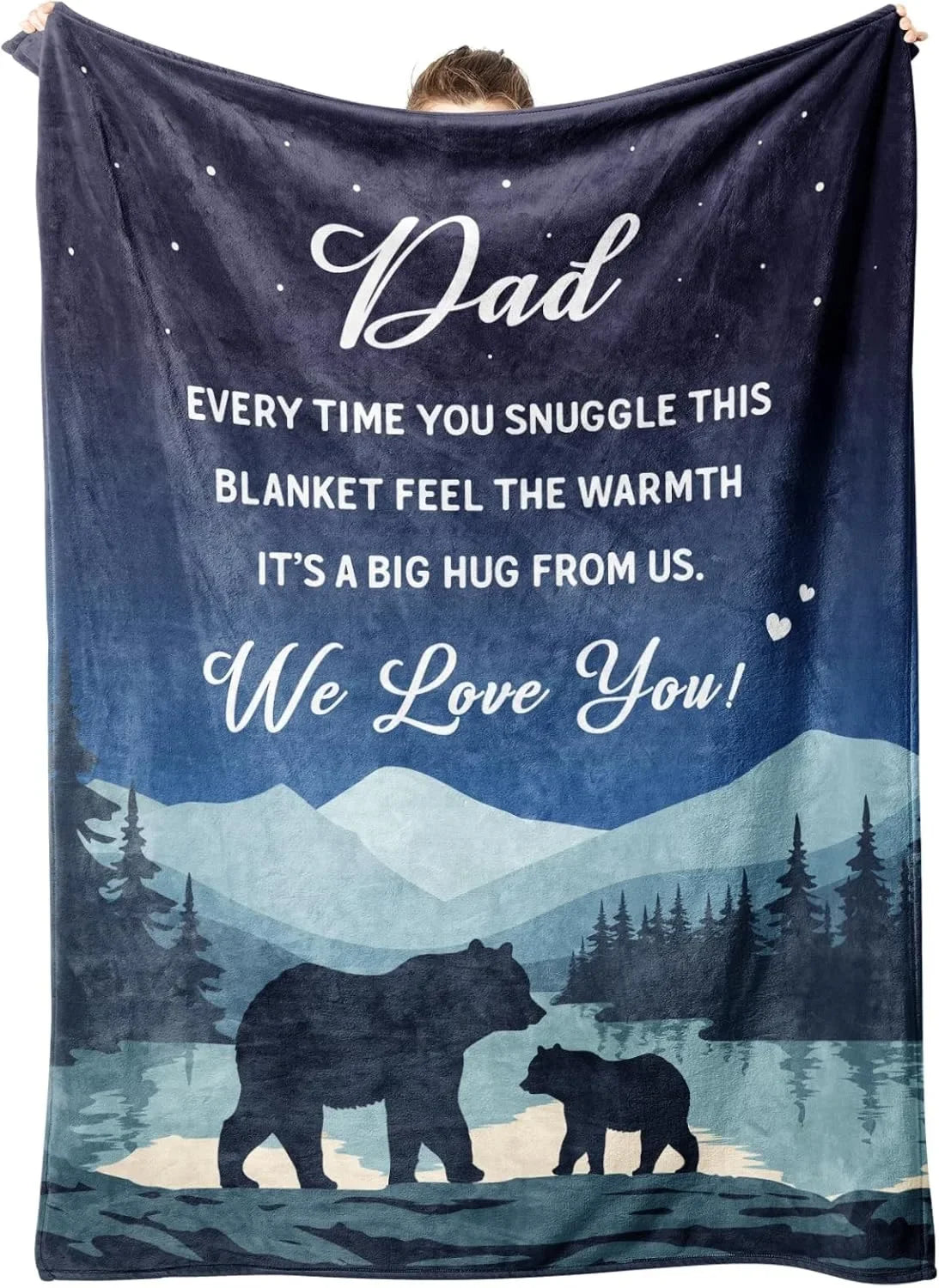 Family Gift Throw Blanket – Soft Warm Personalized Gift for Dad, Mom, Grandparents & Family