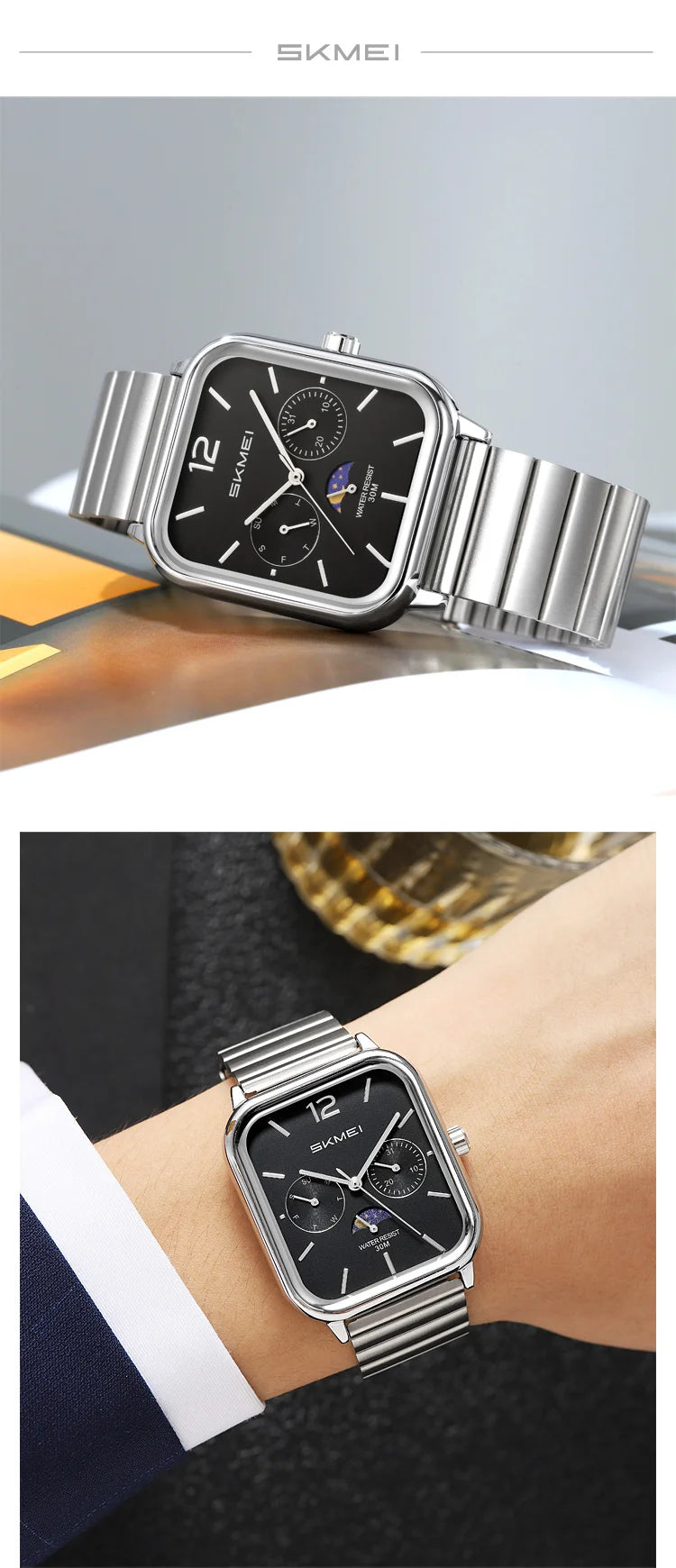 SKMEI Men's Luxury Business Quartz Watch | Waterproof Calendar Week Display Casual Wristwatch