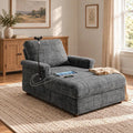 66.5-Inch Gray Sleeper Chaise with USB Charger