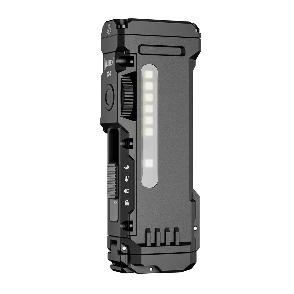 Wuben X4 Stepless Dimming EDC Flashlight – RGB LED, 3400mAh 18650 Battery, USB-C & Magnetic Tail