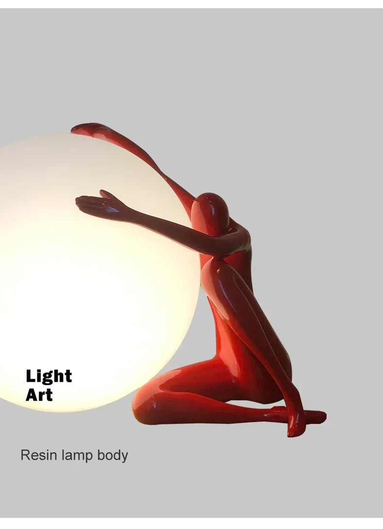 Sculptural Globe Lamp – Figure and Frosted Glass