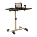 Overbed Table with Adjustable Height & Tilting Desktop — Rolling Hospital Bedside Laptop Desk on Wheels