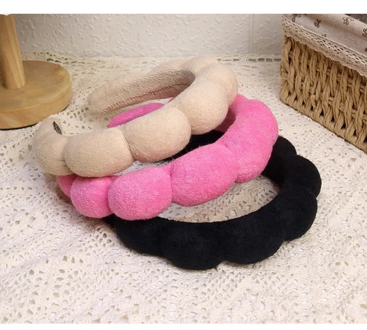 Puffy Spa Headband & Wristbands Set — Microfiber