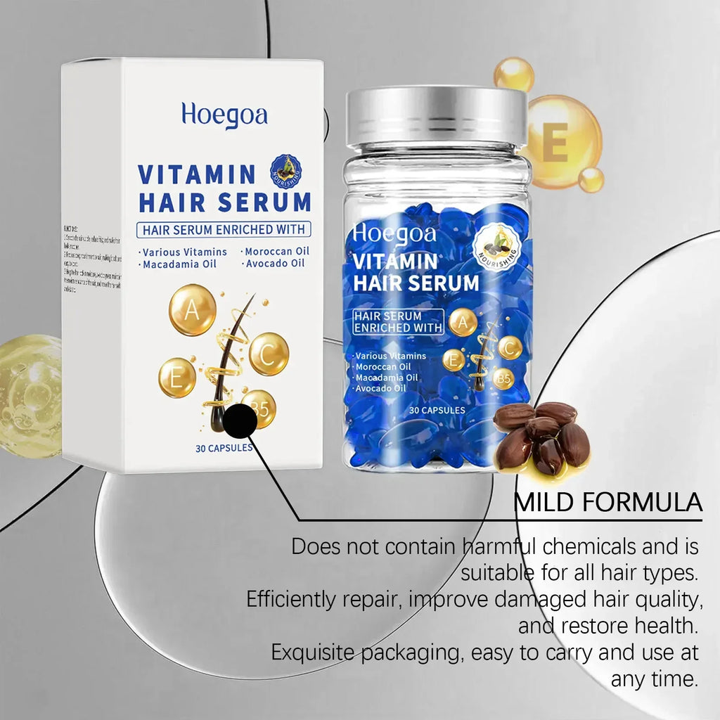 Magic Hair Vitamin Capsule Keratin Oil Fast Restore Hair Soft Smooth Shiny Deep Moisturizer Frizzy Dry Scalp Hair Care Products