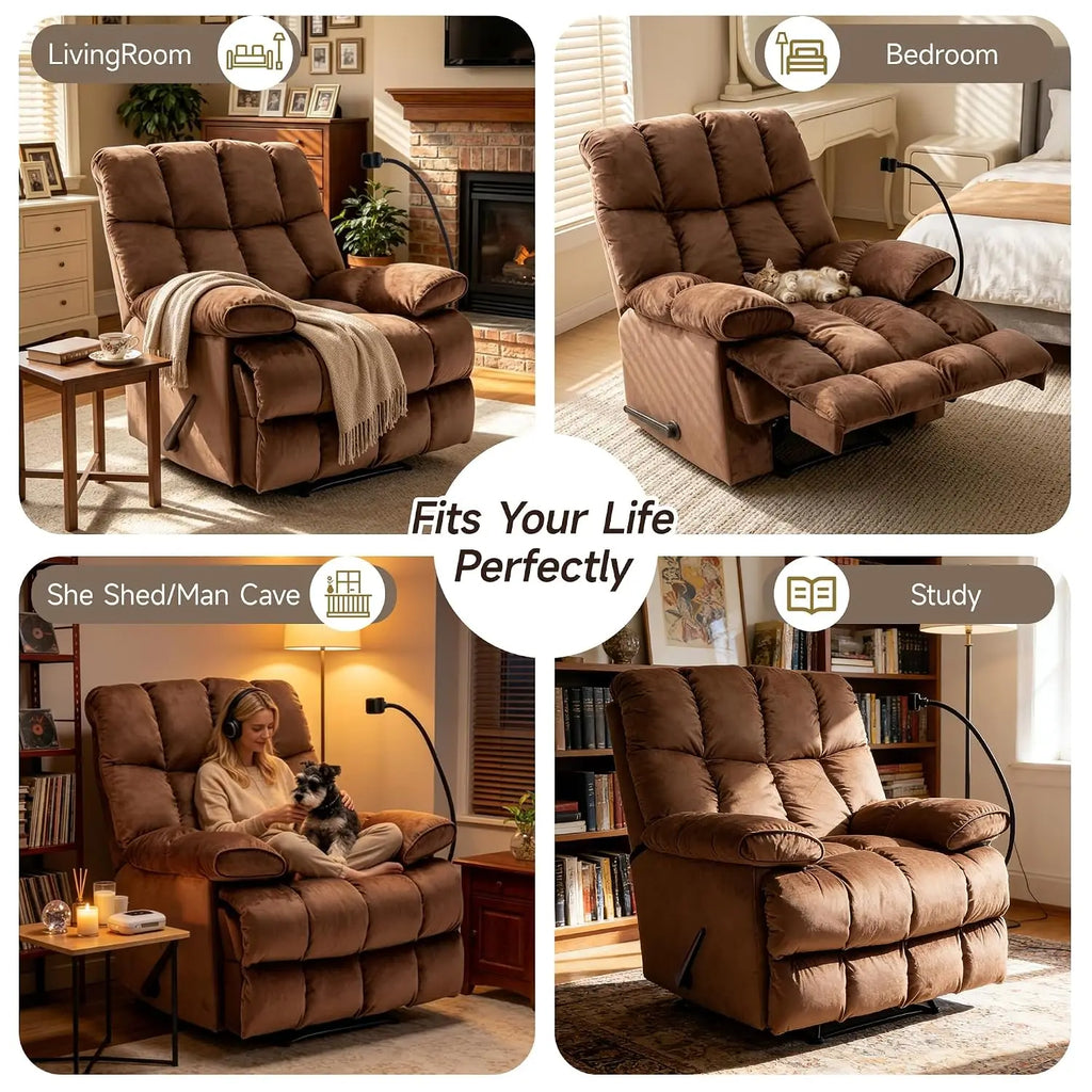 Oversized Manual Recliner with 23-Inch Wide Seat