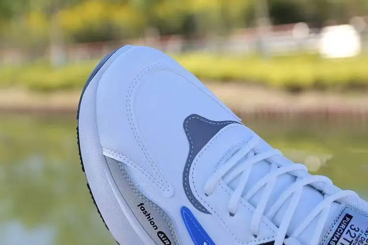 Men's Lightweight PU Leather Casual Sneakers – Breathable Tennis & Running Shoes
