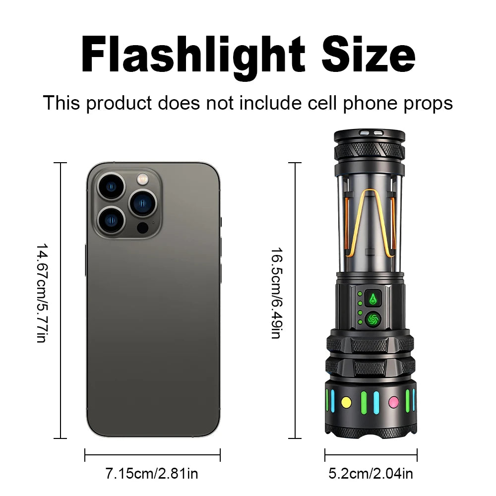 High Power White Laser Flashlight – Rechargeable Zoomable Waterproof Tactical Lantern