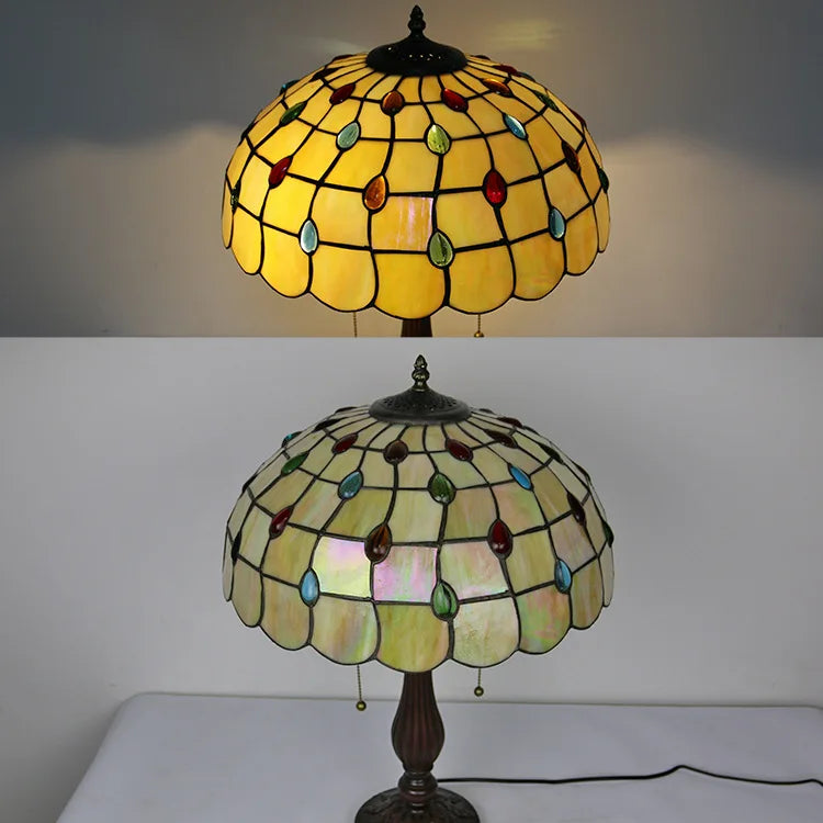 Stained Glass Table Lamp – Decorative Resin Base