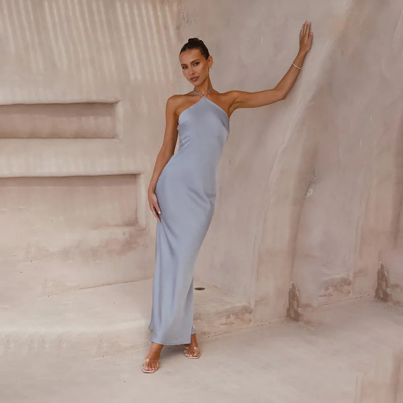 Sleeveless Backless Slim Maxi Party Dress — Sexy Solid Temperament Formal Dress