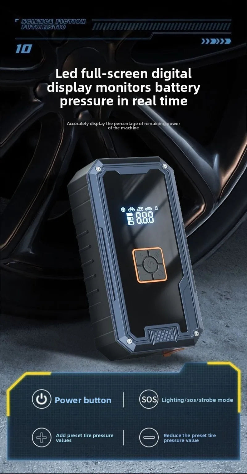 12V Car Jump Starter – USB Charging & LED Light