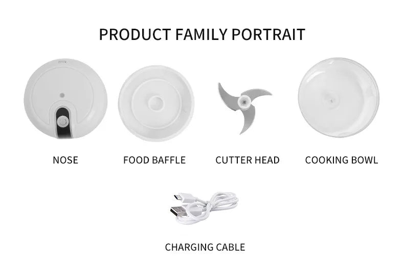Electric Garlic Masher & Portable Chopper — USB Charging Mini Meat Grinder & Vegetable Chopper