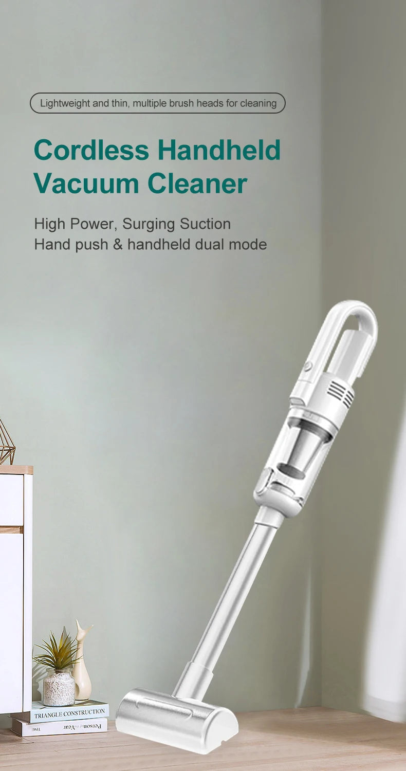 Handheld Wireless Vacuum Cleaner — Powerful Suction, HEPA Filter for Car & Home