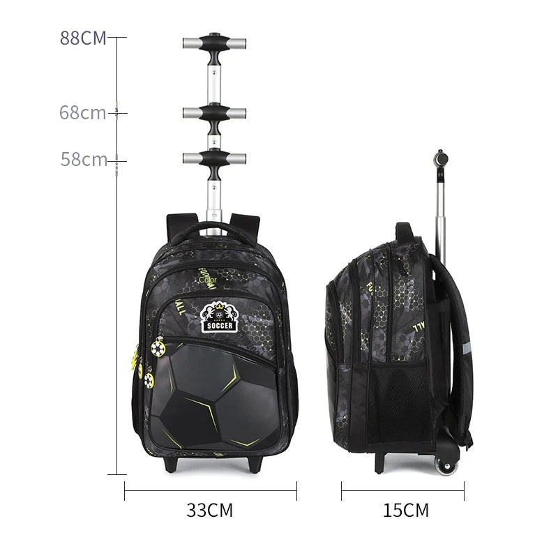 Rolling School Backpack – Boys Wheeled Book Bag