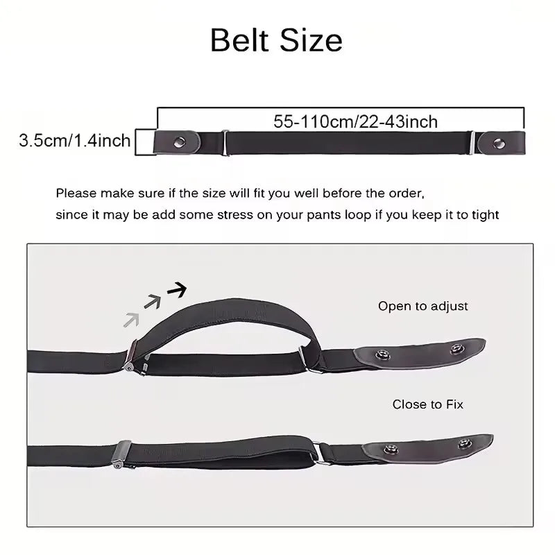 No-Buckle Elastic Invisible Belt for Men & Women