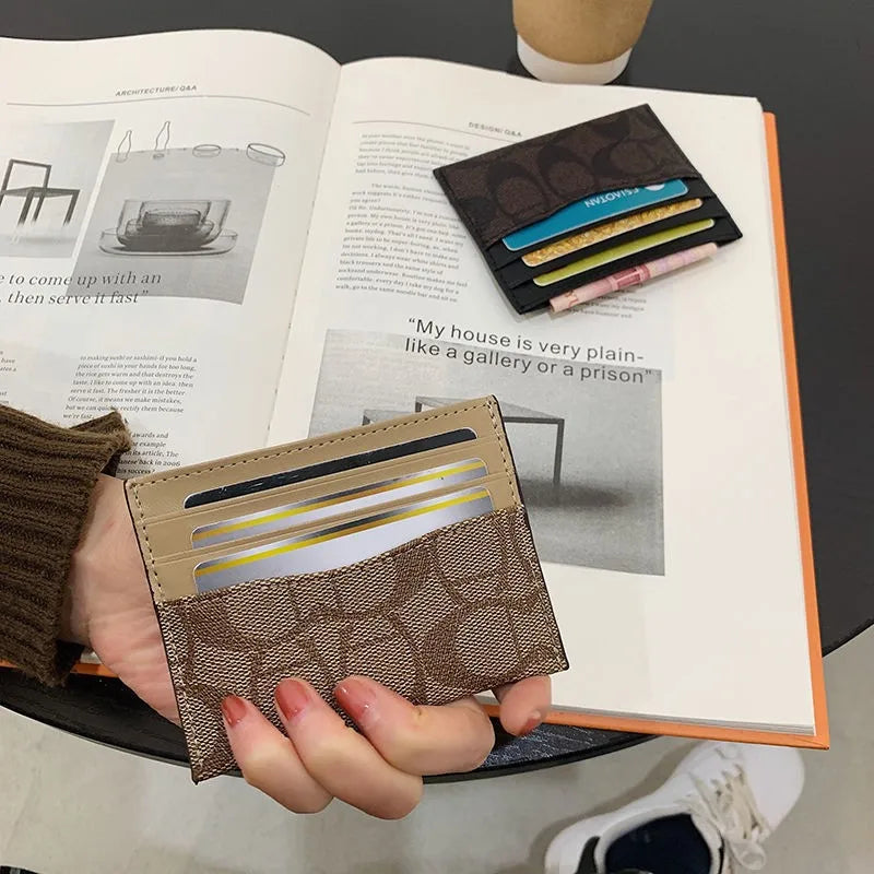 Women's Multi-Function PU Leather Card Holder Wallet – Short Coin Purse in Black & Khaki
