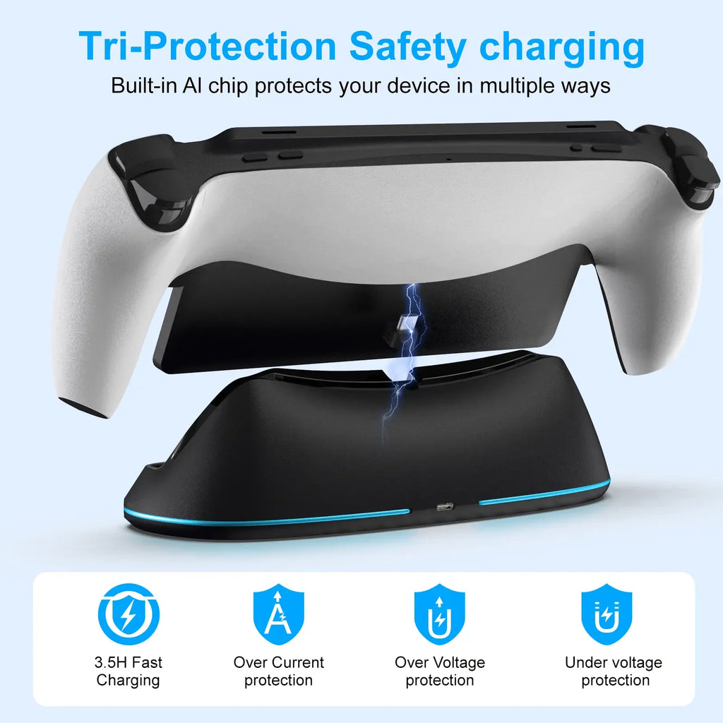 HONCAM Charging Dock Station for PlayStation Portal — Fast Charge & Organized Storage