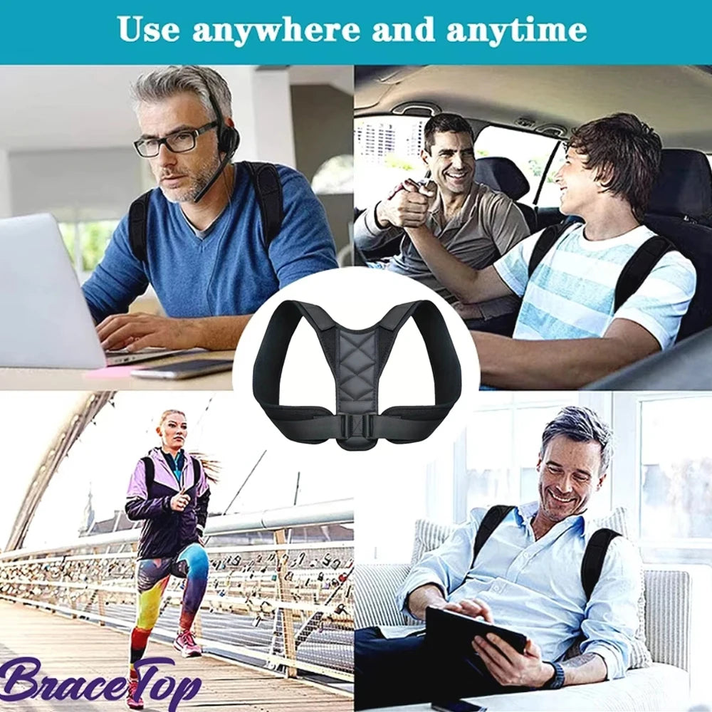 Back Posture Corrector Belt — Adjustable Shoulder & Spine Support for Men & Women