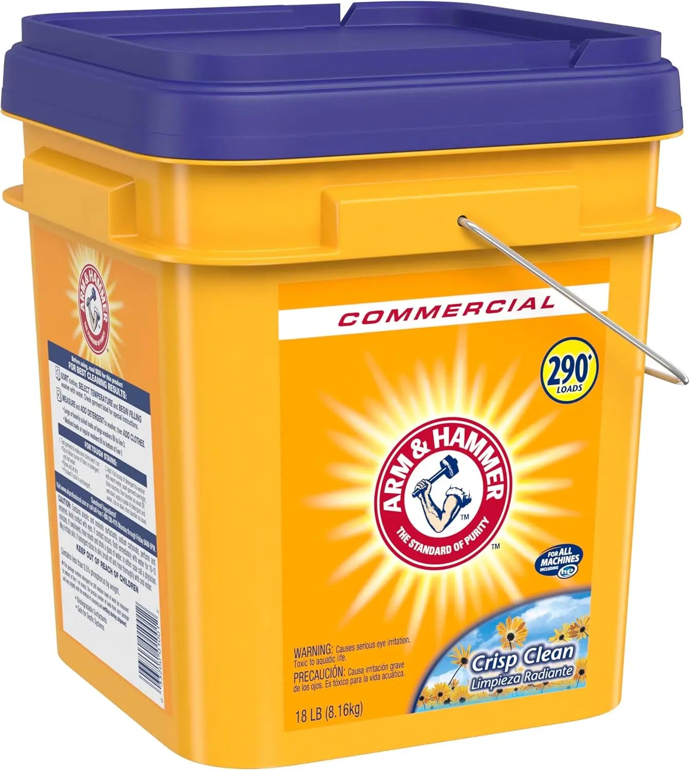 Bulk Clean That Lasts — Powder Laundry Detergent with Baking Soda | 18lb Pail, 290 Loads, Concentrated Formula