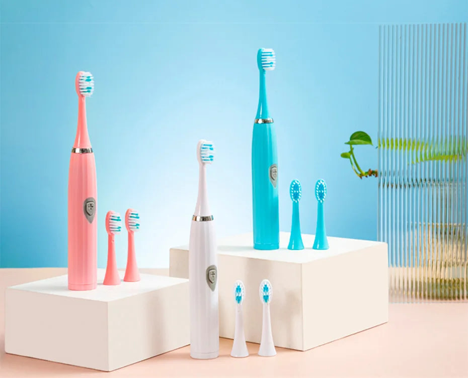 Tongwode Sonic Electric Toothbrush for Adults – Soft Bristle, IPX6 Waterproof, 3 Brush Heads