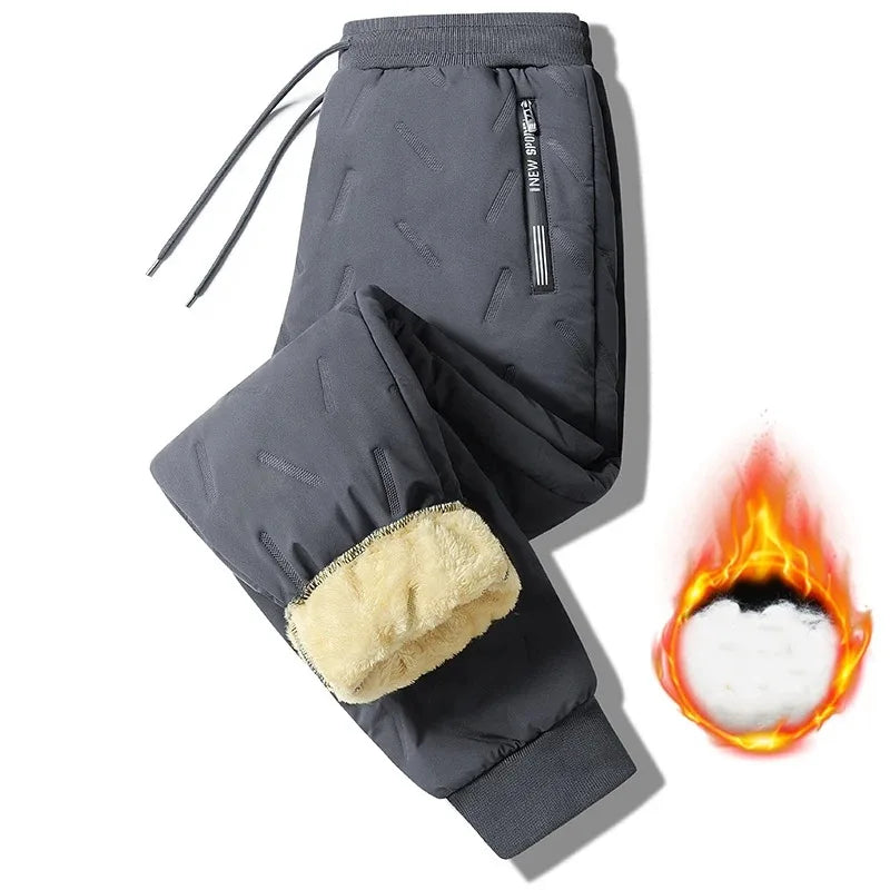 Women's Warm Plush Straight Leg Drawstring Pants — Thickened Winter Sport Trousers