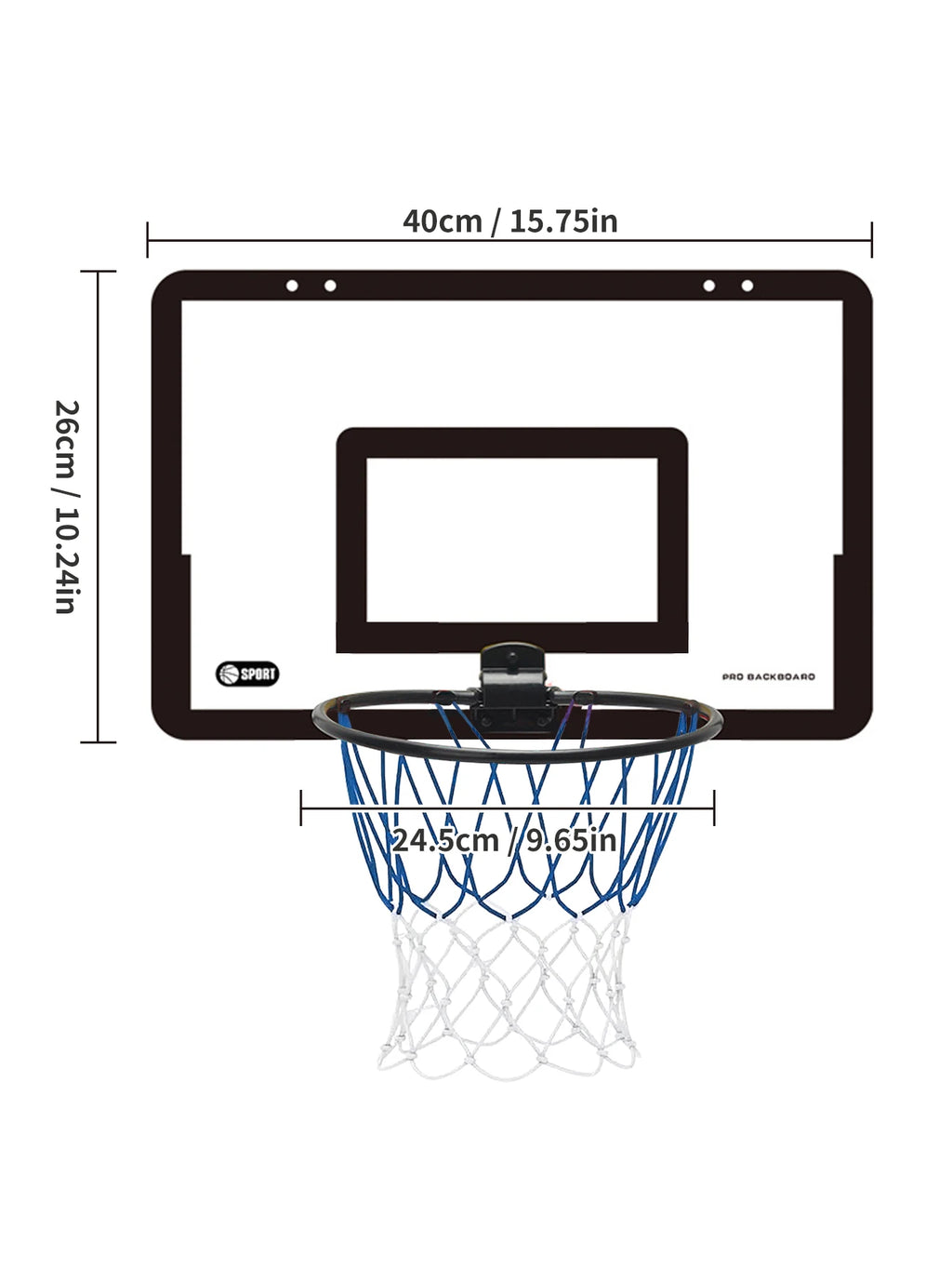 Kids Wall-Mounted Foldable Basketball Stand – Silent, No-Drill Indoor & Outdoor Activity Hoop with Basketball