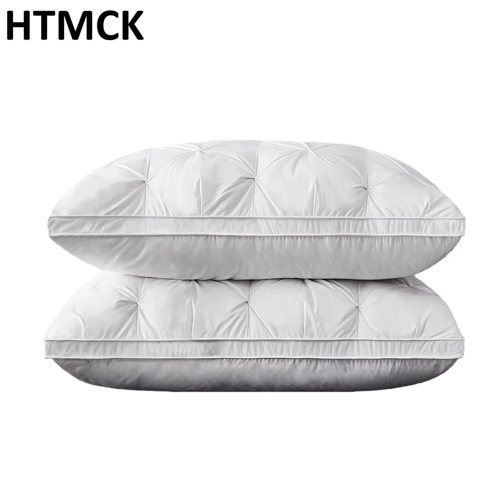 HTMCK 5-Star Hotel Sleeping Pillow – 3D Soft Bilateral Washed Solid Color, Single