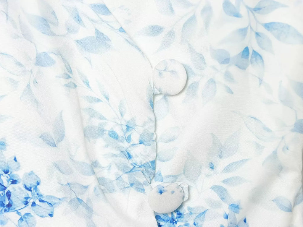 Women's Floral Ruffle Slim Dress – Deep V-Neck Double Layered Ruffled Hem Party & Daily Gown