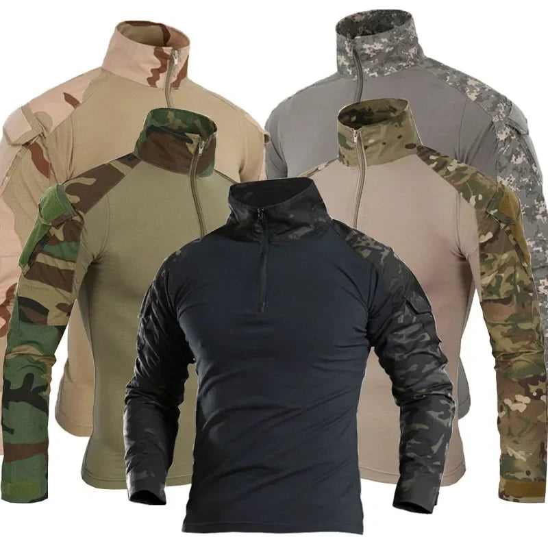 Men's Military Camouflage Long Sleeve Hiking Shirt — Tactical Outdoor Shirt