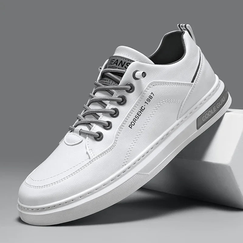 Men’s Breathable White Casual Sneakers — Lightweight Everyday Shoes