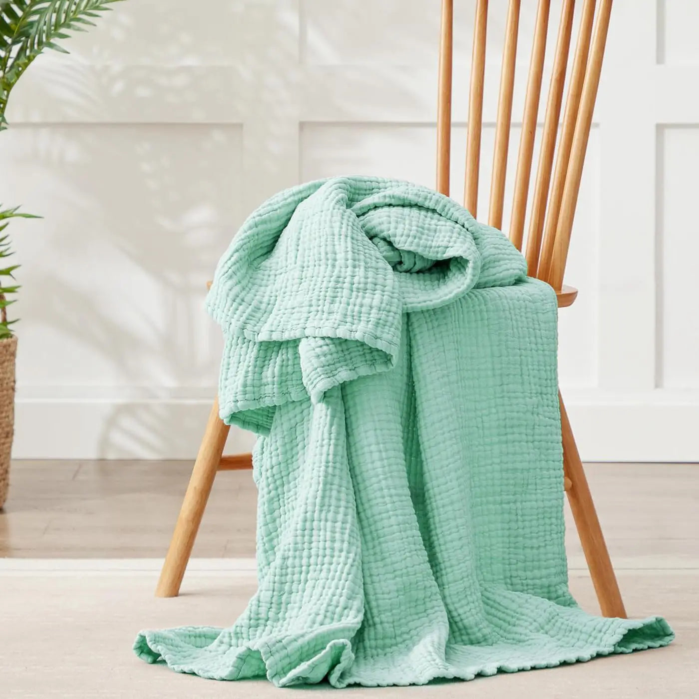 100% Cotton Muslin Gauze Throw Blanket – Lightweight Breathable Bedspread, All Season