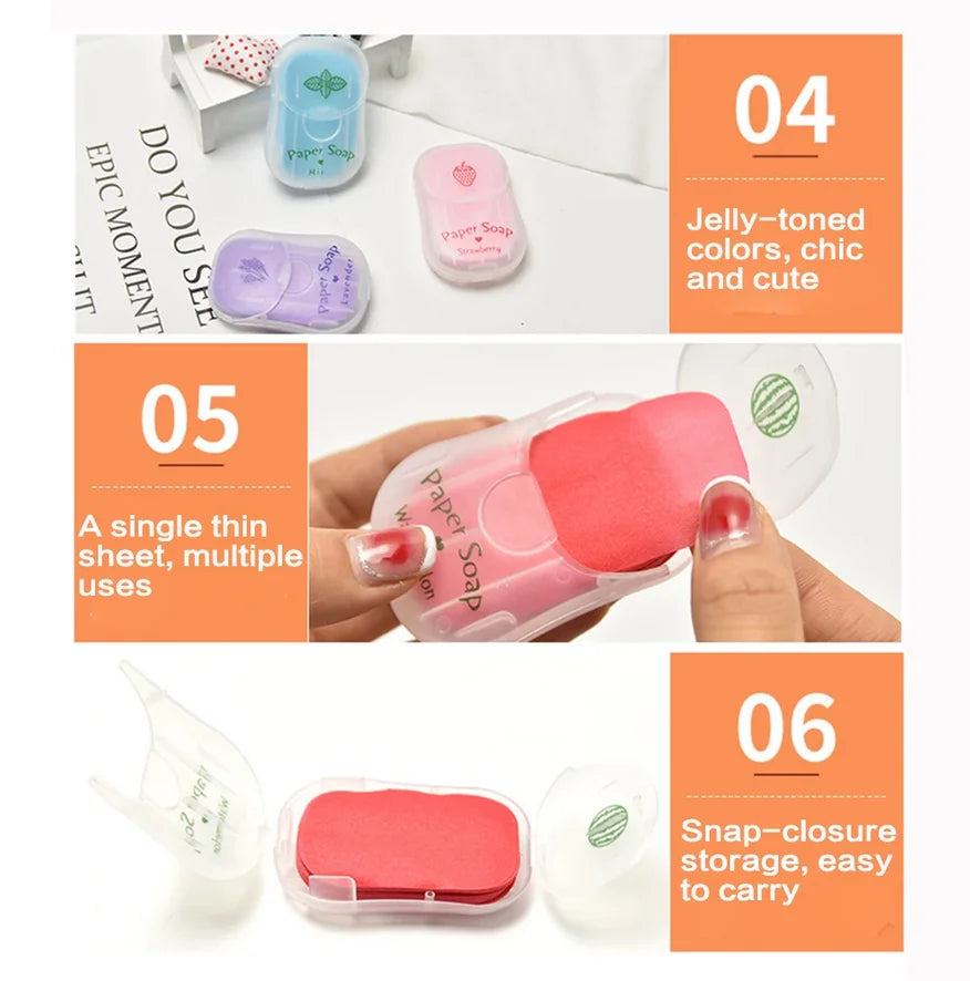 Quick-Dissolving Soap Paper Sheets – Portable Plant Extract Hand Soap for Home & Outdoor