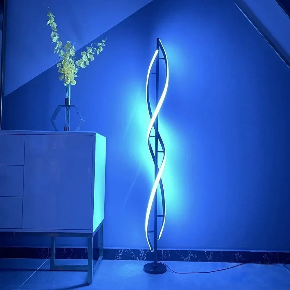 Spiral LED Floor Lamp – 135cm Sculptural Light