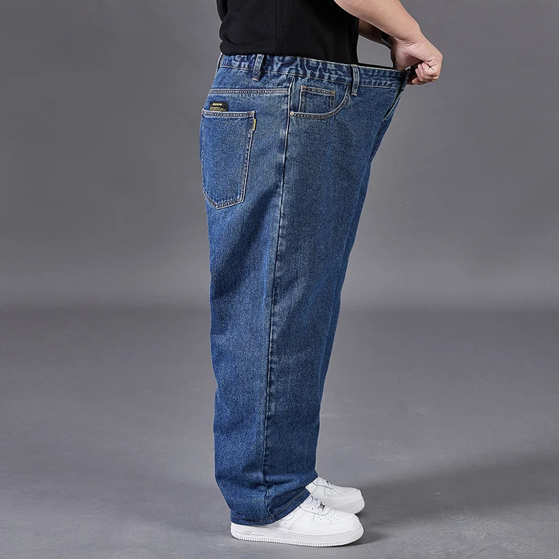 Men's Plus Size Loose Jeans — High Stretch Denim Pants in Big & Tall Sizes 30–50