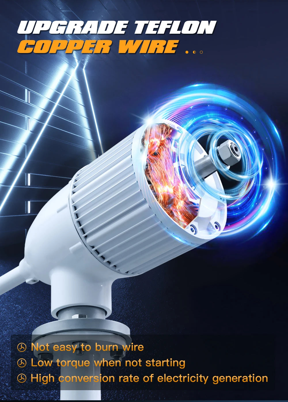 Horizontal Axis Wind Turbine Generator — 2KW / 5KW, 12V-96V, CE Certified Off-Grid for Home Use