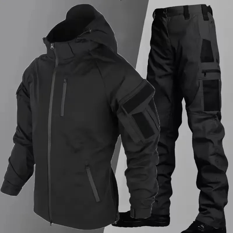 Men's Tactical Waterproof Tracksuit – Multi-Pocket Combat Training Set