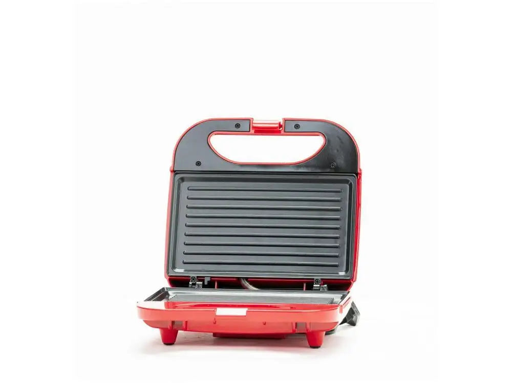Amvox 750W Electric Sandwich Grill – Red, Non-Stick, 110V